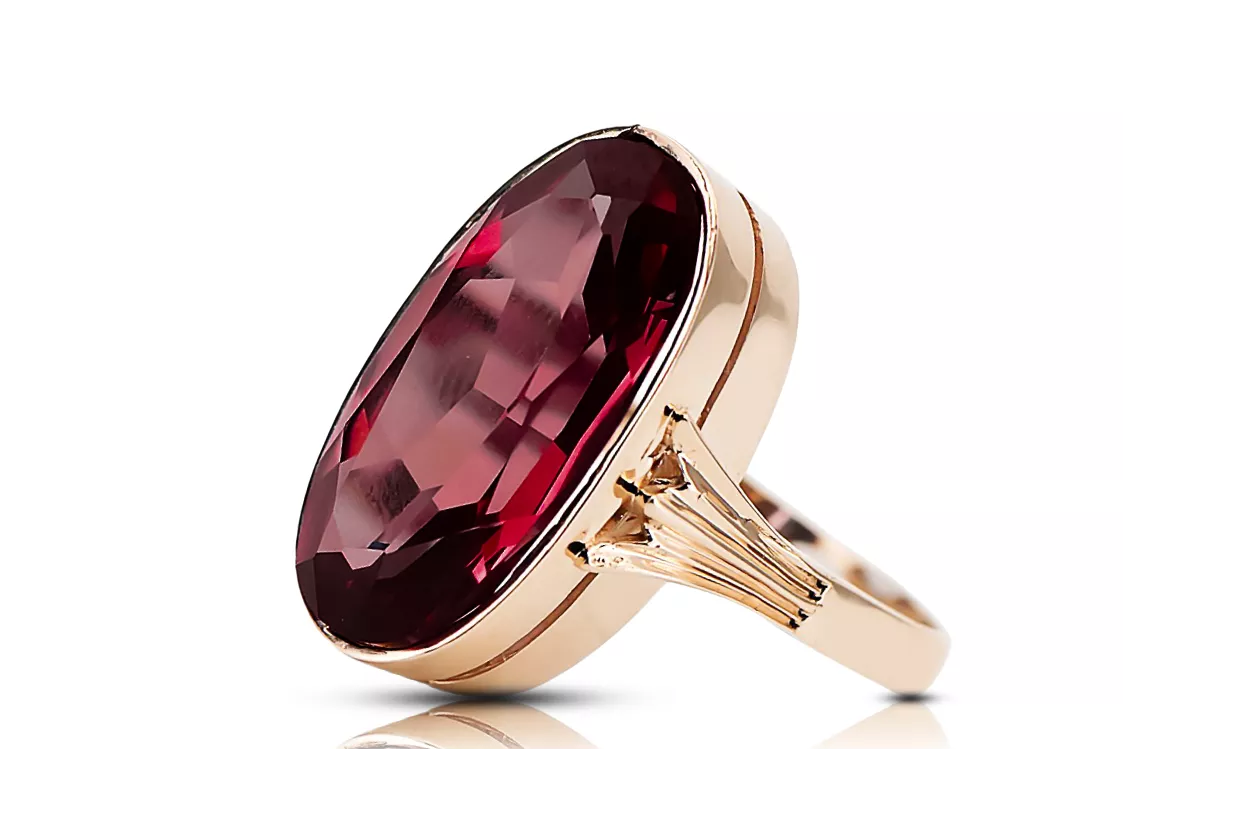 Original vintage din aur roz de 14k Rubin Inel Vintage bijuterii vrc113r